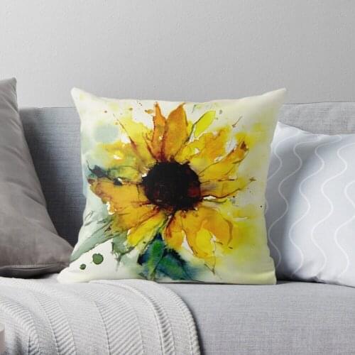 Pillowslip Sunflower Throw Pillow 100% Cotton Decor Pillow Case Home Cushion Cover 45*45cm