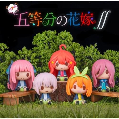 5pcs/set Q Version Japanese Anime The Quintessential Quintuplets Action Figure Toys Cartoon Nakano Nino PVC Model Toy Gift