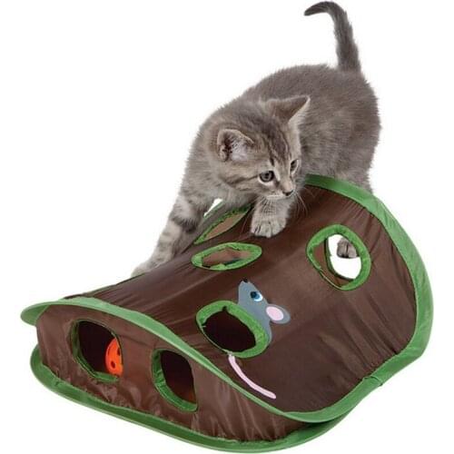 Cats Toys Intelligence 9 Holes Hide Seek Game Tunnel Pet Hidden Hole Mouse Hunt Toy Foldable Interactive Pet Cat Toy