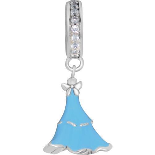 CKK Beads Elegance Blue Dress Fits Pandora Charms Silver 925 Original Bracelet Necklace Sterling Silver Beads for Jewelry Making