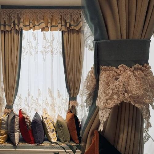 AS New Product Plain American Bay Window Shading Australian Wool Velvet Customization Curtains for Living Dining Room Bedroom