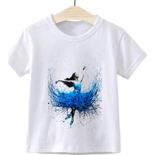Summer Trendy Baby Girls Clothes Kids T shirt Ballet dancer Vogue Babys T Shirt Children princess Футболка Cheap Casual Pop