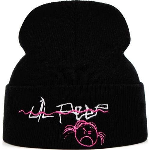 Lil Peep Beanie Embroidery Knitted Hat xxxtentacion lil.peep Love men women Knit Cap Skullies Warm Winter Unisex Ski Hip Hop Hat