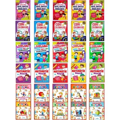 Line Work Encoding English And Etkinlikli Coloring Books Set Preschool