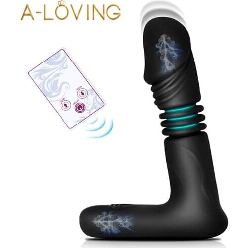 Male Prostate Massager Butt Plug Vibrador Wireless Remote Control Thrusting Anal Butt Plug Dildo Vibrator Sex Toy for Woman Men