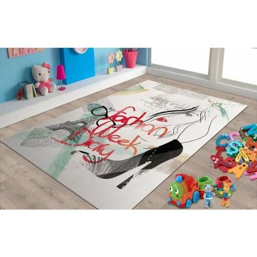 Fashion Girl 2 Patterned Carpet ,Non Slip Floor Carpet,Teens Carpet,Turkish Rug