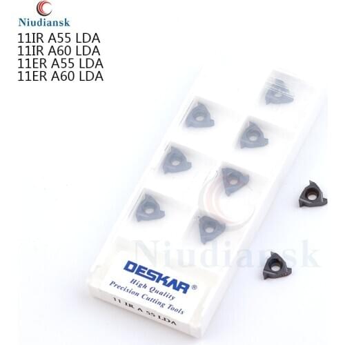 10PCS 11ER A55 11IR A55 11ER A60 11IR A60 LDA Threading insert CNC lathe tools Carbide inserts For steel and stainless steel