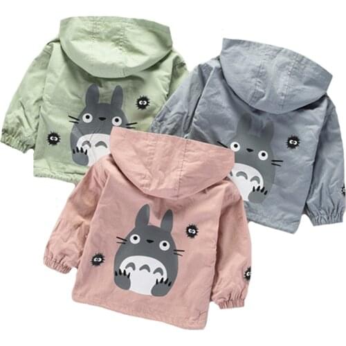 Baby Boys Coats Cartoon Totoro Hoodies Jacket For Boy Autumn Kids Sweatshirt Lovely Baby Kids Windbreaker Children Outerwear