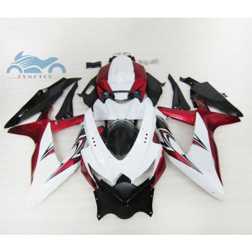 100% fit Injection fairings kit for SUZUKI GSXR600 750 2008-2010 K8 GS XR750 R600 08 09 10 motorcycle sport fairing red white