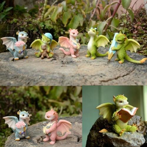 Original Design cute dragon ornament status dinosaur sculpture home desktop decoration magic animal doll gift