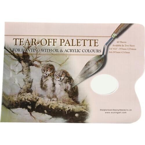 Owenbok 40-page tearable coloring paper disposable disposable paint palette 9K coloring book peelable paper