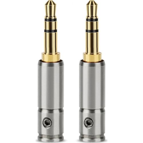 2pcs Audio Jack 3.5 mm Earphone Male Plug Mini Style Length 38mm 3 Pole Stereo Gold Plated DIY Solder Wire Liner Connectors