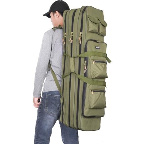 LEO Fishing Bag Backpack 80cm / 100cm 3 Layer Large Capacity Fishing Rod Reel Carrier Bag Fishing Pole Tackle Bag Carry Case