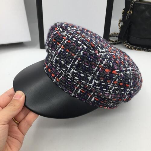 Hat for men and women New hat lattice newspaper caps Navy caps caps fashionable hat visors