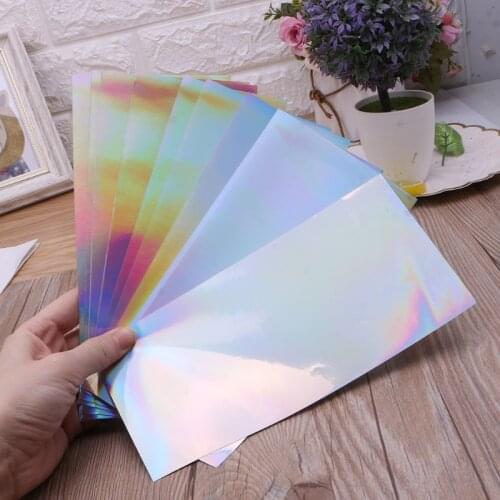 10 Pcs Aurora AB Effect Reflective Mirror Paper Self Adhensive Epoxy Resin Fillings Resin Mold Fillings Resin Stickers