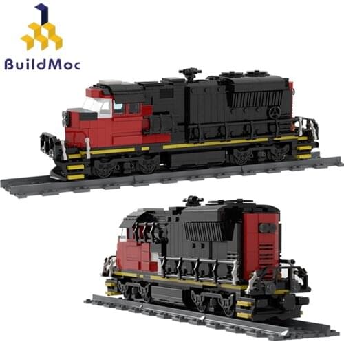 Buildmoc Technical Locomotive MOC-47989 City Cargo Train - EMD SD70M-2 CN Train Transportation Vehicles Building Blocks Kid Toys