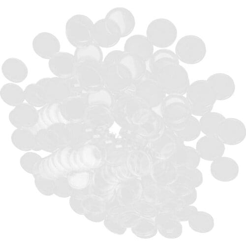 Pack of 200, 21 mm Coin Holder Capsules - Round Plastic Coin Container Gasket - Clear