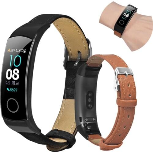High Quality Genuine Leather Bracelet For Huawei Honor Band 4 Honor Band 5 Strap For Band Honor 5 4 Wrist Strap Smart Wristband