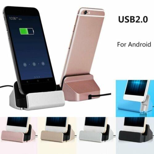 USB 2.0 Charger Dock Station Fast Charge Stand for iPhone Samsung Galaxy A40 A50 A70 Xiaomi Mi CC9e A3 Redmi 7A With Free Cable