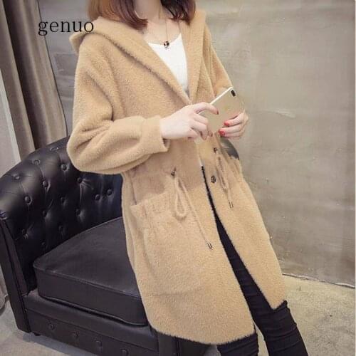 Faux Fur Coat Women 2020 Fashion Hoodies Furry Thick Warm Long Faux Mink Fur Jacket Loose Winter Coat Women Casaco Feminino