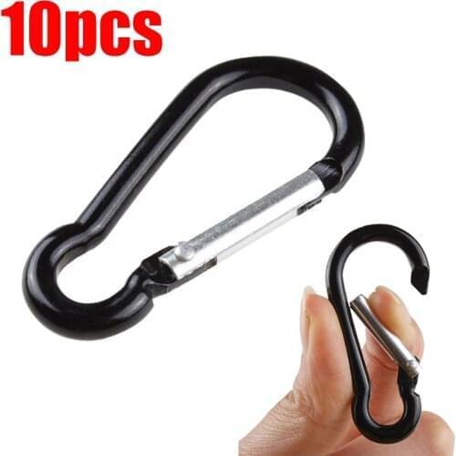 10pcs Aluminum Snap Hook Carabiner D-ring Key Chain Clip Keychain Hiking Camping Suitable For Hiking Camping Tourism Portable