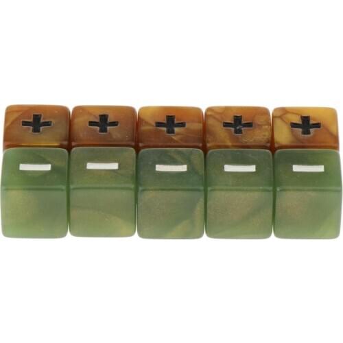 10pcs/pack 6 Sided Maths Dices Role Playing Game Polyhedral Dices Green + Brown