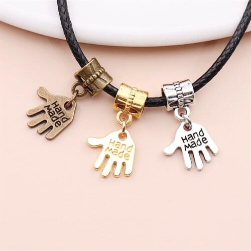 Classic 12pcs Hand Charms Bead Fit Pandora Charm Bracelet Pendants For Jewelry Making DIY