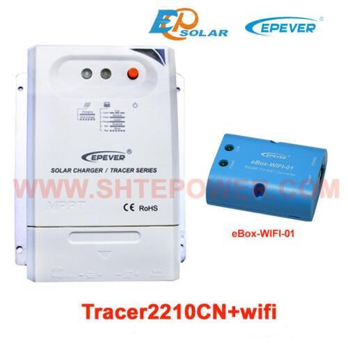 20A MPPT EPEVER Solar Controller EPsolar Battery Charger 12V 24V auto work Tracer2210CN wifi eBOX Max PV input 100V