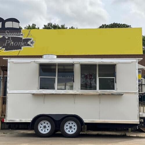 3/4/5M American Best Sell Enclosed Food Trailer Mobile Truck Kitchen Snack Coffee Hot Dog Ice Cream Vending Cart With Windows