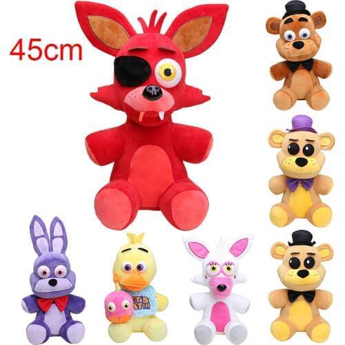 45CM Big Size Five nights at freddys FNAF plush toy Foxy Freddy Fazbear Bonnie Mangle foxy chica plush doll children toy
