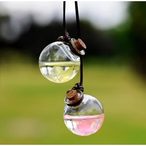 Car Flower Fragrance Perfume Pendant Essential Oil Diffuser Glass Bottle Car Ornaments