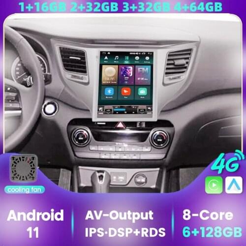 128GB Tesla Screen For Hyundai Tucson 2015 2016 2017 2018 2019 Android 11 Car Multimedia Player GPS Navi Auto Radio Stereo Unit
