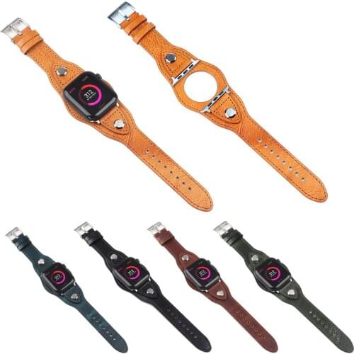 Oil Wax Genuine Leather Bracelet for Apple Watch Band 44mm 40mm 38mm 42mm Replacement Watchband For iWatch 6 5 4 3 2 1 Strap