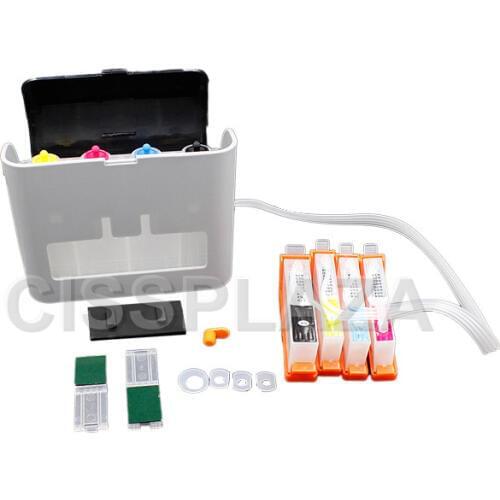 CISSPLAZA 1x 4 color New Luxury CISS with chip Compatible for HP 178 Photosmart 5510 5515 6510 B010b B109a B109n B110a printer