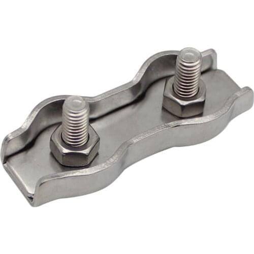 For 4mm rope 10 Pcs Free Shiping Stainless Steel Duplex Wire Rope Clip Cable Griper Cliper