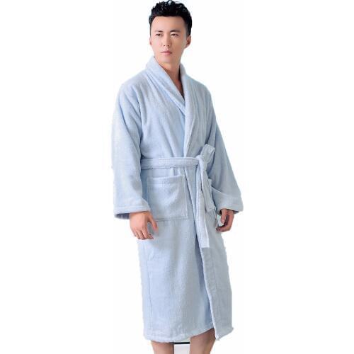 Winter Bathrobe Men 100% Cotton Women Nightgown Bridesmaid Robe Sleepwear Blanket Towel Fleece Thick Lovers Long Soft Autumn