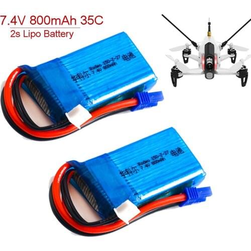 2 3 pcs 7.4V 800mAh 35C 2s Lipo Battery EC2 Plug For Walkera Rodeo 150 F150 RC RC Quadcopter Drone RC model