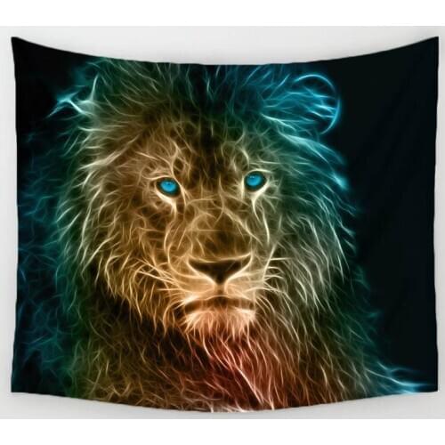Luminescent Lion Tapestry Wall Hanging Tapestry