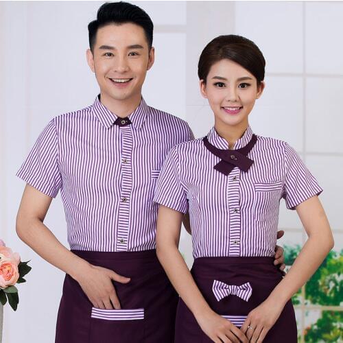 Fast food shop hamburger shop waiter work clothes shirt short-sleeved bakery bakery businessman summer clothes