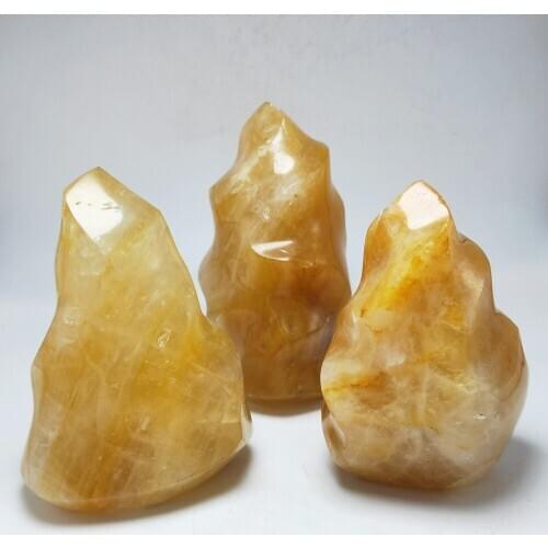 600g Mineral crystal flame natural golden quartz torch stone crystal free form healing Reiki home decor