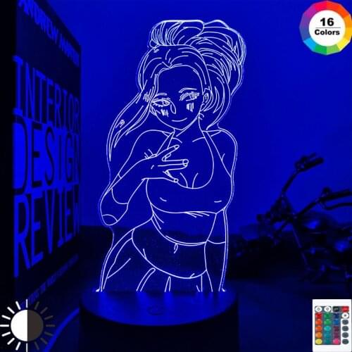 3D Night Light Anime My Hero Academia Momo Yaoyorozu Lamp for Bedroom Decoration Birthday Gift