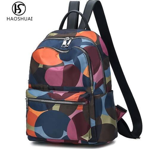 Womens Nylon Zipper Backpack Casual Fashion New Design Backpack Girl Teenager School Bag Shoulder Backpack New Designs