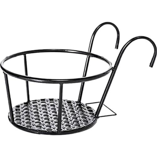 SHGO HOT-Metal Flower Holder Shelf Stand Hanging Pots Basket Plant Garden Wall Storage