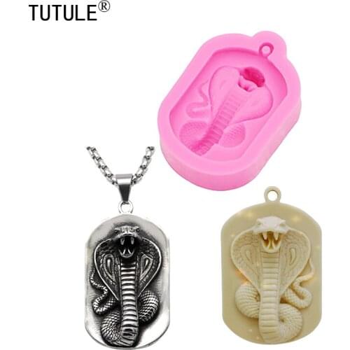 King Cobra Silicone Mold, Jewellery Making Charm, Fondant Polymer Clay Resin Chocolate cake Mold, Polymer Clay Necklace mould