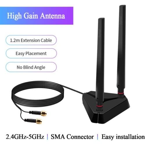 Folded Dual Band 2.4G/5Ghz Internal Antenna For Intel AX210 AX200 Wifi Card 120CM High Gain Antenna For Wireless Router/Adapter