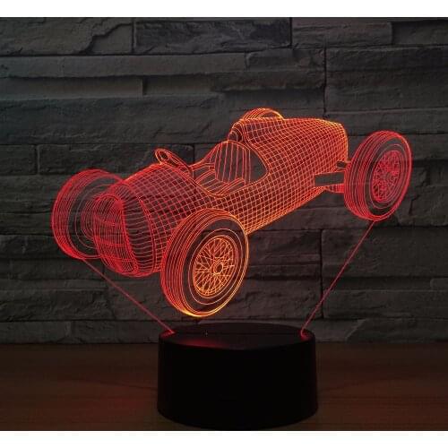 Old Racing Car Luminarias USB Night Lamp 7 Color Changing LED 3D Atmosphere Lamp Visual Nightlight Indoor Lighting Drop Shipping