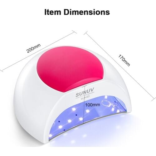 SUN2 UV LED LAMP NAIL 48W For Curing UVLED Gel Nail Dryer Infrared Sensor with Rose Silicone Pad Home&Salon Use