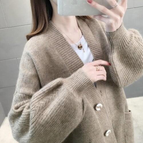 Sweater women cardigan 2021 casual woman sweaters solid pocket cardigans regular ladies clothes outdoor warm clothing plus size