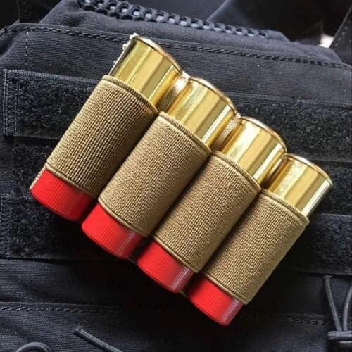 Tactics Military Magazine Molle Pouch Hunting Pouch Hunting Stick Shotgun Shell Ammo Carry Holder 4 Shells Reload Strip