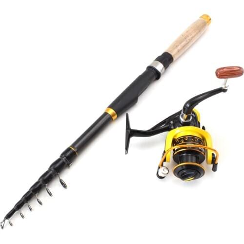 1.8m 2.1m 2.4m 2.7m 3.0m 3.6m Carbon Fiber Telescopic Fishing Rod Portable Spinning Rod and Spinning Reels Multifunction set